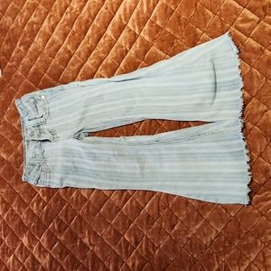 Girls Rock and Roll Jeans Flared with Frayed Hem